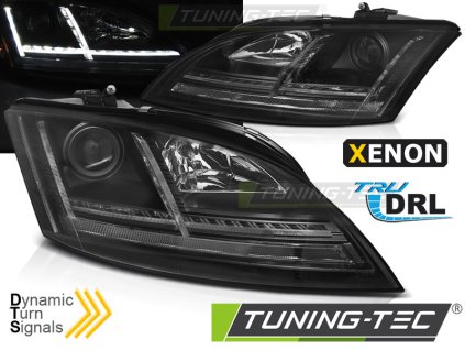 Přední světla Audi TT 06-10 8J černé LED SEQ HID DRL