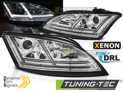 Přední světla Audi TT 06-10 8J chrom LED SEQ HID DRL