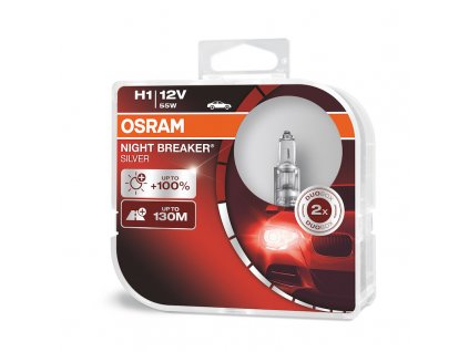OSRAM NightBreaker Silver +100% 12V H1 55W P14,5s autožárovky, sada (2 ks)