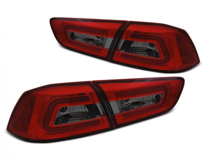 Zadní světla Mitsubishi Lancer 8 sedan 08-11 - červené/kouřové LED BAR