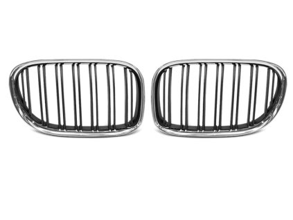 Přední maska, ledvinky BMW F01 09-07.12 DUBLE BAR chrom černá