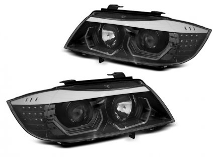 Přední světla BMW E90/E91 05-08 3D AE LED černá H7+H1