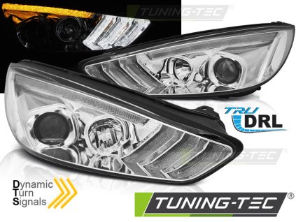 Přední světla Ford Focus MK3 14-18 DRL LED SEQ INDICAOR chrom