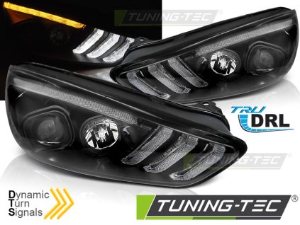 Přední světla Ford Focus MK3 14-18 DRL LED SEQ INDICAOR černá