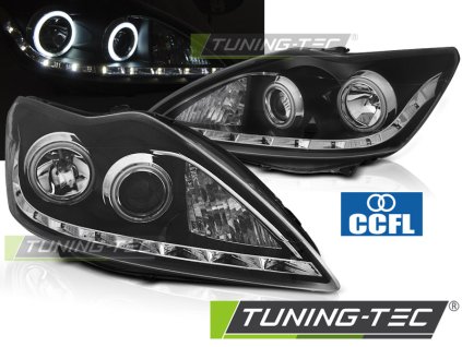 Přední světla Ford Focus II 08-10 ANGEL EYES CCFL černá
