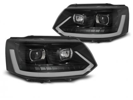 Přední světla VW T5 10-15 LED TUBE LIGHT T6 LOOK černá