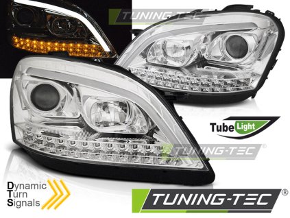 Přední světla Mercedes Benz ML W164 05-07 - chrom LED SEQ