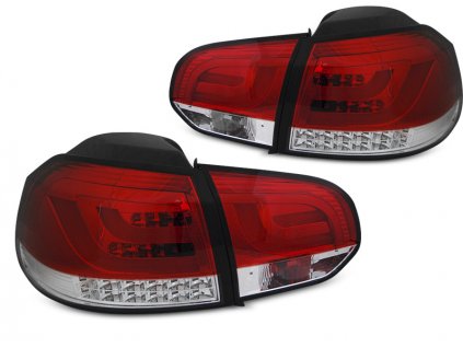 Zadní světla VW Golf VI 08- - bílé/červené LED BAR