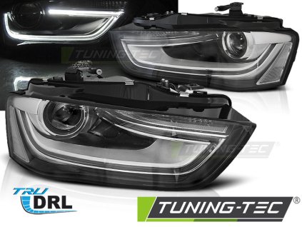 Přední světla Audi A4 B8 12-15 - černá TRU DRL