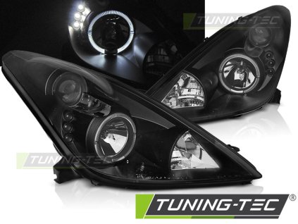 Přední světla Toyota Celica 99-05 Angel Eyes - černá