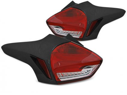 Zadní světla Ford Focus III 15-18 hatchback - červené/bílé LED BAR SEQ