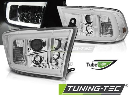 Přední světla Dodge Ram 09-18 Angel Eyes - chrom TUBE LIGHT