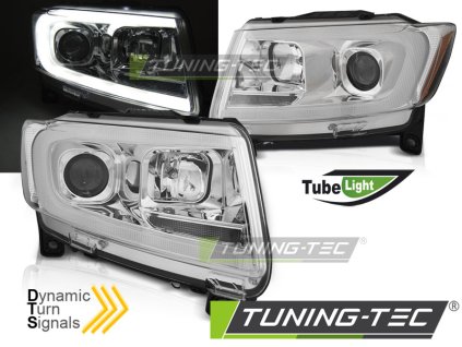 Přední světla Jeep Grand Cherokee 11-13 - chrom TUBE LIGHT SEQ