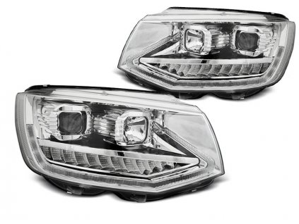 Přední světla VW T6 15-19 TUBE LIGHT DRL CHROME SEQ chrom