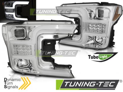 Přední světla Ford F150 MK13 17-20 chrom TUBE LIGHT