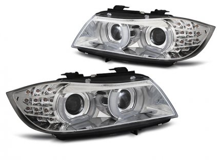 Přední světla BMW E90 / E91 09-11 XENON LED DRL chrom s AFS