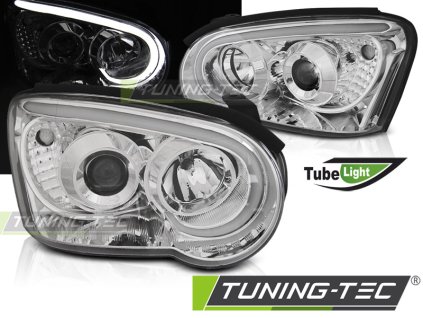 Přední světla Subaru Impreza II GD 03-05 TUBE LIGHT chrom