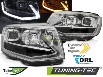 Přední světla VW T6 15-19 TUBE LIGHT DRL SEQ chrom