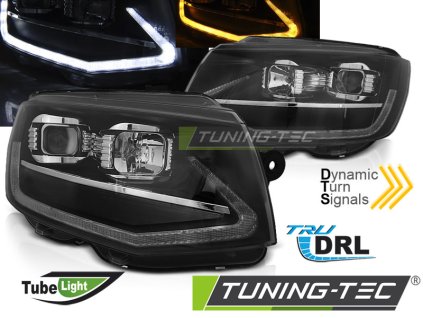 Přední světla VW T6 15-19 TUBE LIGHT DRL SEQ černá