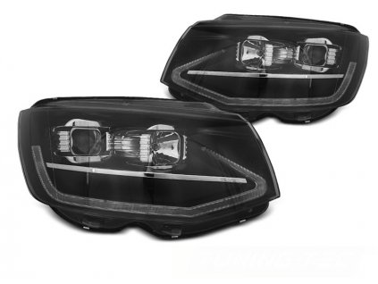 Přední světla VW T6 15-19 TUBE LIGHT DRL SEQ černá