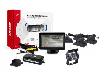 Sada parkovací asistent TFT01 4,3" s kamerou HD-501-IR 4 senzory černá Truck