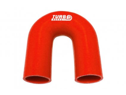 Silikonové koleno TurboWorks červená 180° 60mm