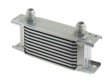 Chladič oleje TurboWorks Slim Line 10-řádků 140x75x50 AN8 stříbrný