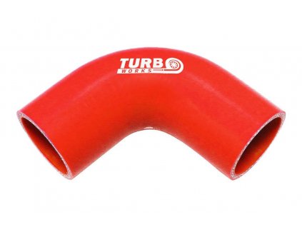 Silikonové koleno TurboWorks červená 90° 12mm