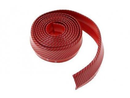 Univerzální lipa/spoiler z pružného materiálu Carbon-Look - červený, délka 2,5 m