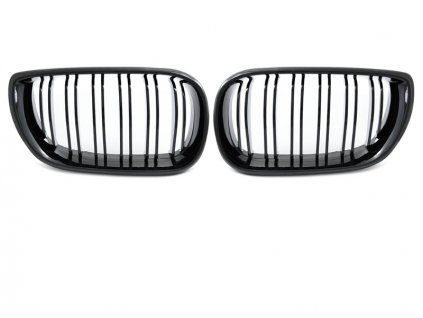 Přední maska, ledvinky BMW E46 01-05 sedan/touring - lesklá černá