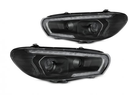 Přední světla VW Scirocco 14-17 - černá LED SEQ