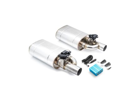Set of silencers with valves E300 (Délka 300 mm, Typ ventilu Elektrický, Vstupní průměr 63,5 mm)