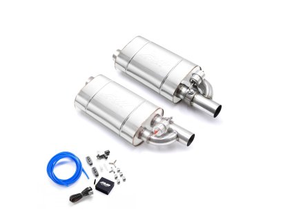 Set of silencers with valves E400 (Délka 300 mm, Typ ventilu Vakuum, Vstupní průměr 63,5 mm)