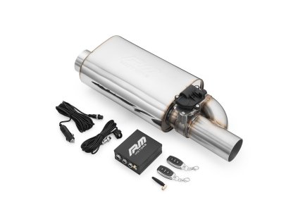 Chamber Silencer with Electric Valve EV05 (Délka 300 mm, Boční Vpravo, Vstupní průměr 63,5 mm)