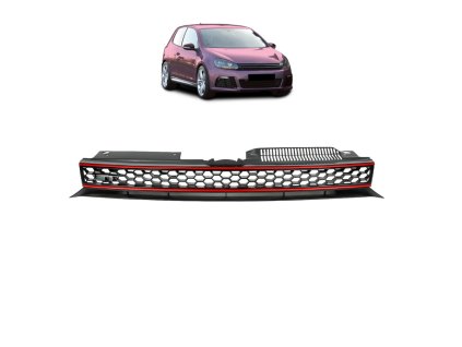 Přední maska VW GOLF VI 2008-2012 bez znaku, červený proužek
