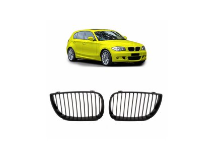 Přední maska, ledvinky BMW 1 (E81, E87) Hatchback 1 (E88) Convertible 1 (E82) Coupe Pre-Facelift 2004-2007 Single Line, matná černá