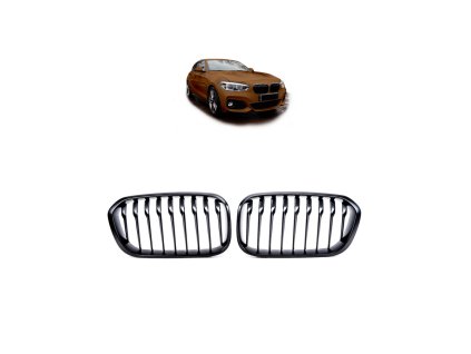 Přední maska, ledvinky BMW 1 (F20, F21) Hatchback Facelift 2015-2019 Single Line, matná černá