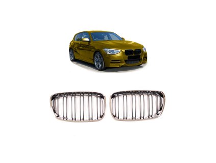 Přední maska, ledvinky BMW 1 (F20, F21) Hatchback Pre-Facelift 2011-2015  Dual Line, chrom černá