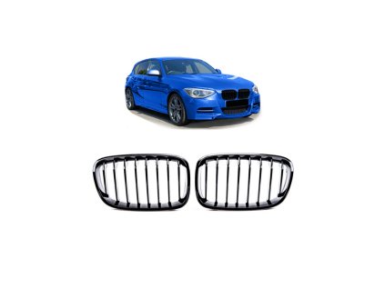 Přední maska, ledvinky BMW 1 (F20, F21) Hatchback Pre-Facelift 2011-2015 Single Line, leská černá