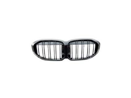 Přední maska, ledvinky BMW 1 (F40) Hatchback 2019- dvě linky, lesklá černá