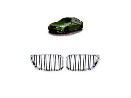 Přední maska, ledvinky BMW 2 (F22) Coupe (F23) Convertible 2013-2021 Dual Line, chrom černá