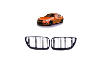 Přední maska, ledvinky BMW 2 (F22) Coupe (F23) Convertible 2013-2021 dvě linky, lesklá černá