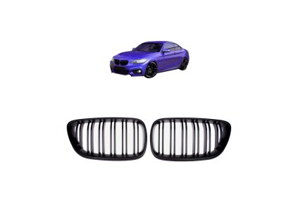 Přední maska, ledvinky BMW 2 (F22) Coupe (F23) Convertible 2013-2021 Single Line, matná černá