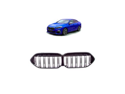 Přední maska, ledvinky BMW 2 (F44) Gran Coupe 2020- dvě linky, lesklá černá
