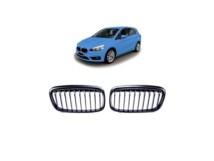 Přední maska, ledvinky BMW 2 (F45) Active Tourer Pre-Facelift 2014-2018 Single Line, matná černá