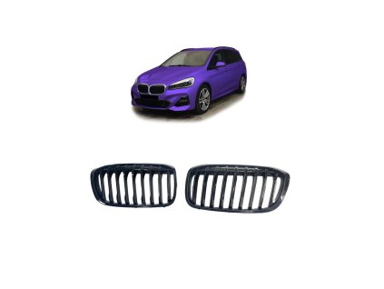 Přední maska, ledvinky BMW 2 (F45;F46) LCI Facelift 2018-2021 Single Line, leská černá