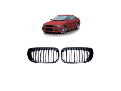 Přední maska, ledvinky BMW 3 (E46) Coupe Convertible Facelift 2003-2006 Single Line, matná černá