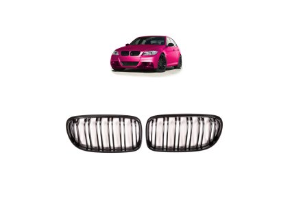 Přední maska, ledvinky BMW 3 (E90) Sedan (E91) Touring Facelift 2008-2011 Dual Line, matná černá