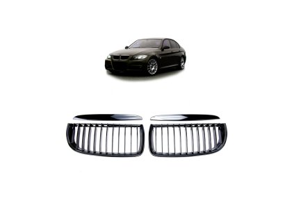 Přední maska, ledvinky BMW 3 (E90) Sedan (E91) Touring Pre-Facelift 2005-2008 Single Line, leská černá