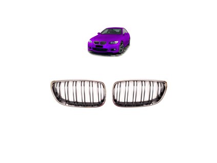 Přední maska, ledvinky BMW 3 (E92) Coupe (E93) Convertible Pre-Facelift 2005-2010 Dual Line, chrom černá